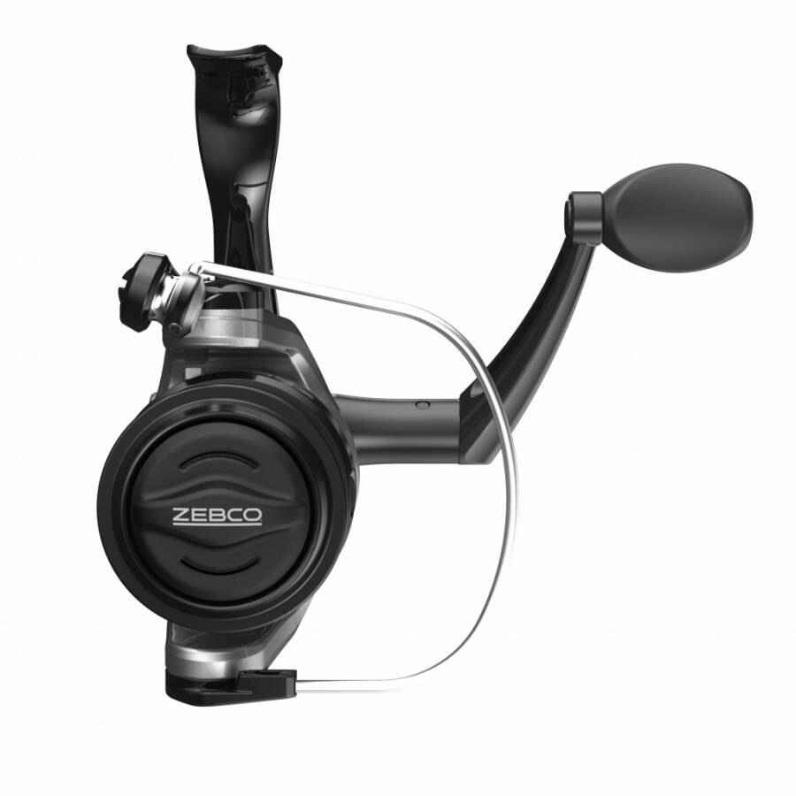 Zebco ZSE20 Spinning Fishing Reel, Size 20 Reel, Changeable Right- or Left-Hand Retrieve, Pre-Spooled with 8-Pound Zebco Fishing Line, Stainless Steel Bail Wire, Black and Silver - 2