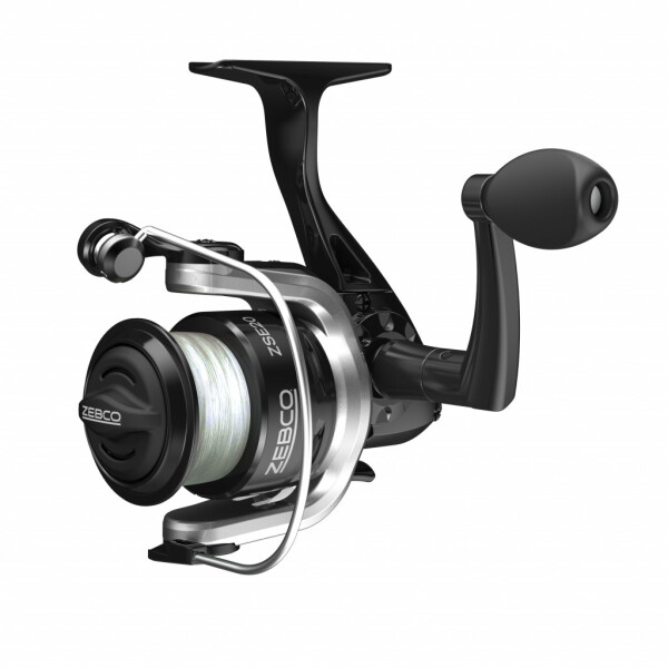 Zebco ZSE20 Spinning Fishing Reel, Size 20 Reel, Changeable Right- or Left-Hand Retrieve, Pre-Spooled with 8-Pound Zebco Fishing Line, Stainless Steel Bail Wire, Black and Silver - 5