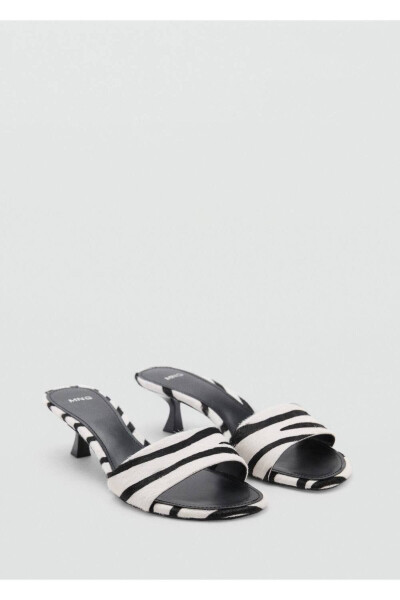 Zebra desenli deri sandalet - Beyaz - MANGO WOMAN