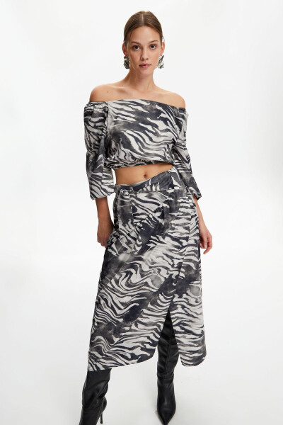 Zebra print midi skirt - 6