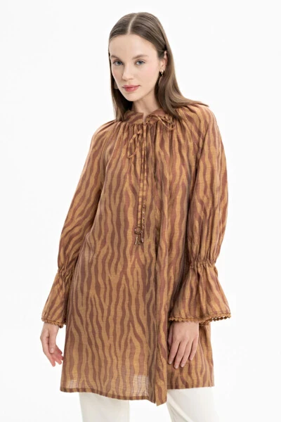 Zebra Print Tie Waist Tunic - AKER