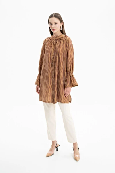 Zebra Print Tie Waist Tunic - AKER (1)