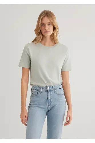 Зеленая базовая футболка Semi Slim Fit / Полуприлегающий крой - MAVI (1)