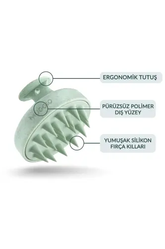Зеленая Мягкая Силиконовая Расческа-Массажер для Волос для Ухода за Волосами Душ Массажная Щетка для Кожи Головы-зеленый - MUGGIO (1)