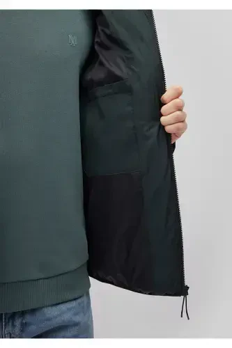 Зеленая пуховая куртка с капюшоном 0110193-71539 - 7