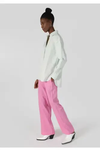 Зеленая рубашка с длинным рукавом для женщин, regular fit - 3