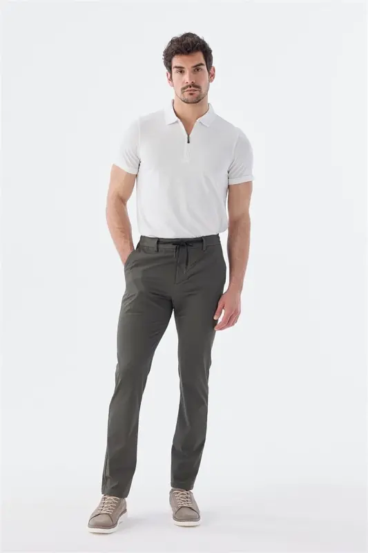 Зеленые спортивные брюки Comfort Fit с эластичным поясом - 3