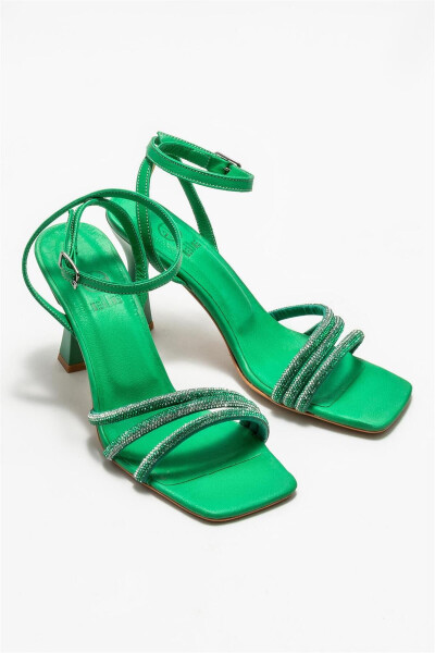 Зелёные женские туфли на каблуке - ELLE SHOES (1)