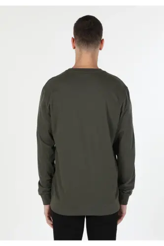 Зеленый свитер с принтом для мужчин, Regular Fit. - 4