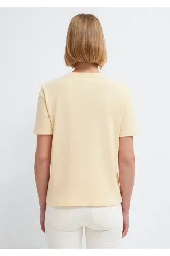 Желтая Базовая Футболка Semi Slim Fit / Полуприталенный Крой 1612916-70027 - Желтый - 5