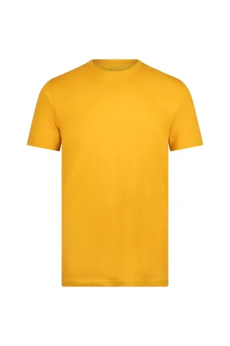 Желтая футболка Regular Fit с круглым вырезом из хлопка - Желтый - 1