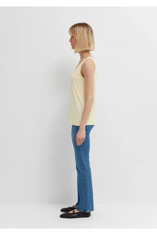 Желтая майка Slim Fit / Узкий крой 1613216-84571 - Бежевый - 4
