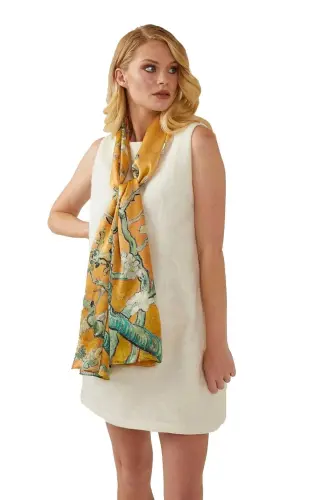 Желтые миндальные цветы Ван Гога 50x170 Шаль 
