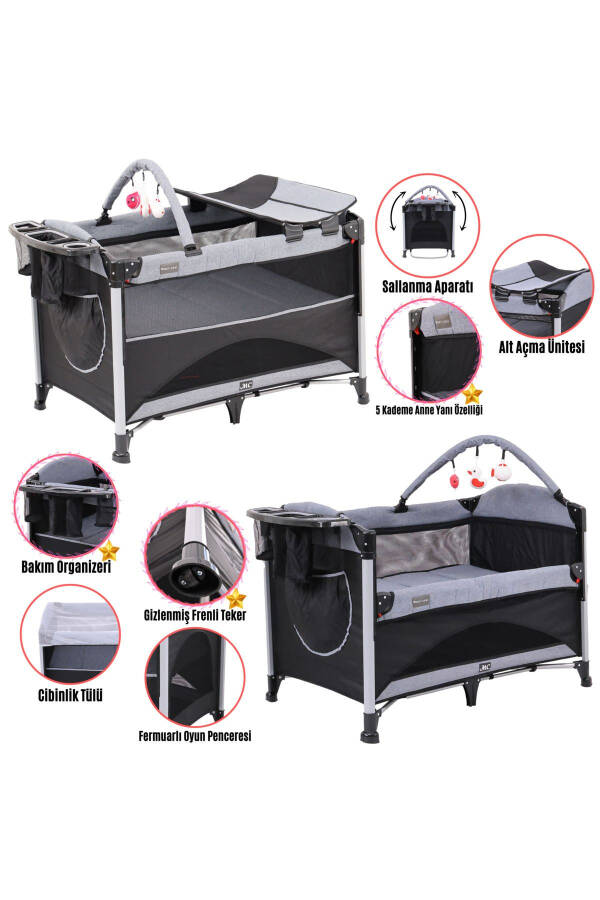 Zenit 7in1 Exclusive Beside Crib Playpen Bassinet 70x110 Cm - 1