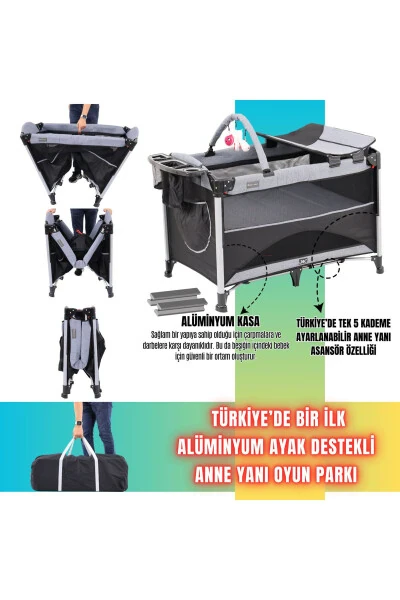 Zenit 7in1 Exclusive Прикроватная Кроватка-Манеж Игровой Манеж Колыбель 70x110 См - MAXI-COSI (1)