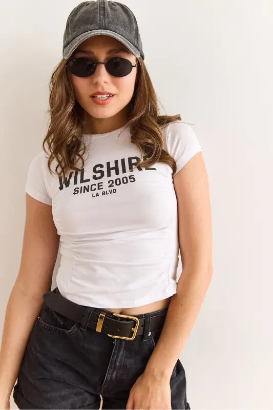 Женщина Белая Уилтширская печать Сборка Деталь Лайкра - 4