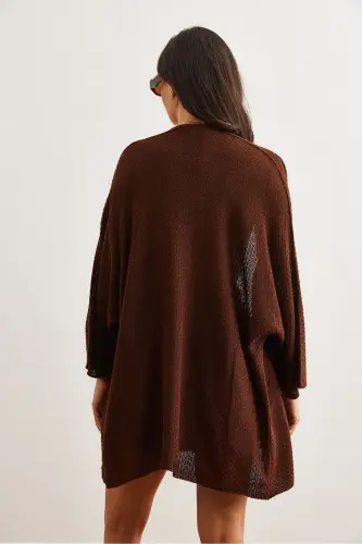 Женщина Черный кофе Летучая мышь Весенняя кофта HRK-19000057-Черный кофе - 6