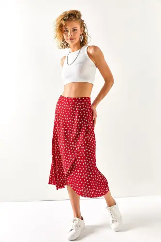 Женщина Красный Миниатюрный Цветочный запах юбка ETK-19000 - 3