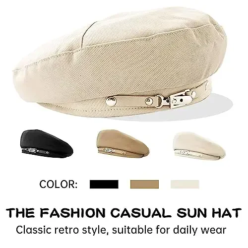 Женская беретка FEOYA из хлопка, однотонная, для всех сезонов. - Modazone (1)