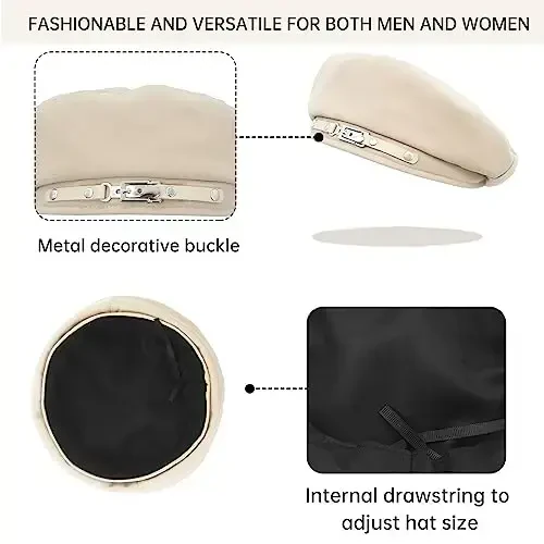 Женская беретка FEOYA из хлопка, однотонная, для всех сезонов. - 5