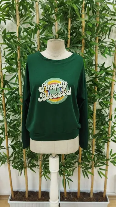 Женская блузка из вискозы с длинными рукавами и круглым вырезом, двухниточная - 4