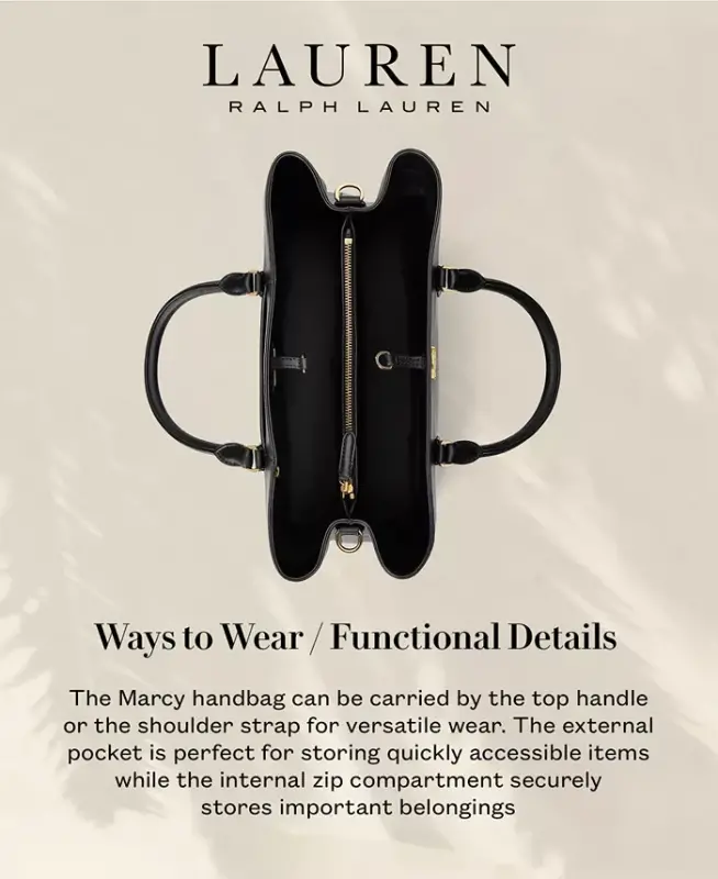 Женская большая сумка Marcy из гладкой цельнозерновой кожи - черная - 8