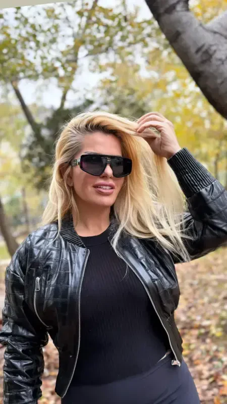 Женская черная кожаная куртка 753 - 2