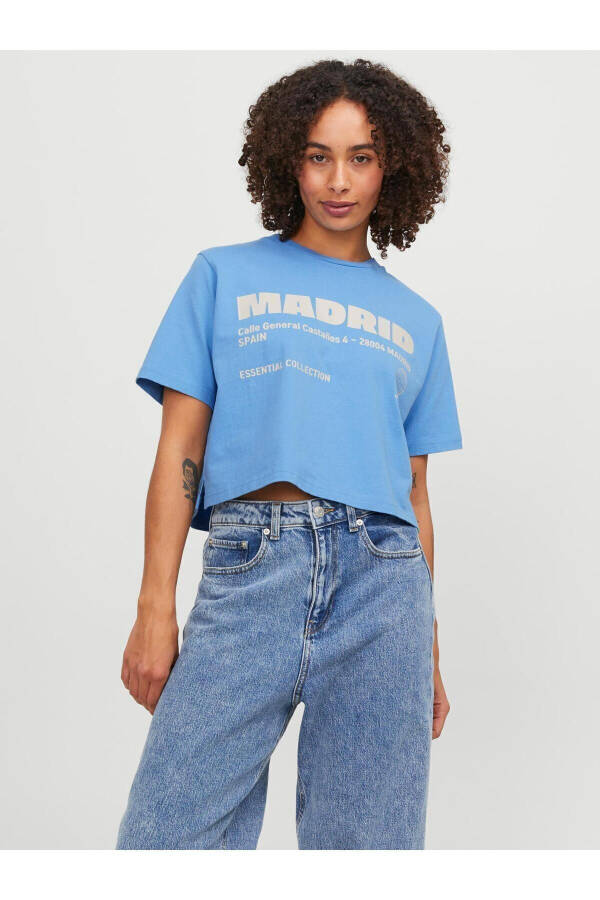 Женская футболка Jack Jones Jxjoda Soft Rlx Ss Tee Jrs синего цвета - 1