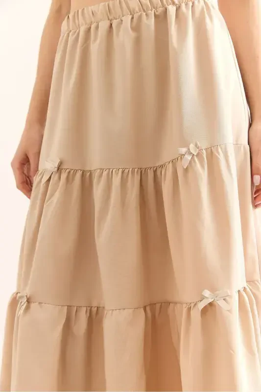 Женская каменная бант-деталь, многослойная юбка-клеш ETK-1900 - 6