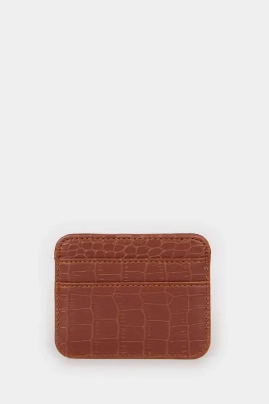 Женская Картхолдер из Искусственной Кожи Croco W2526AZNS - Коричневый-BN64 - 4