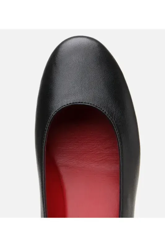 Женская Кожаная Черная Танкетка - 4