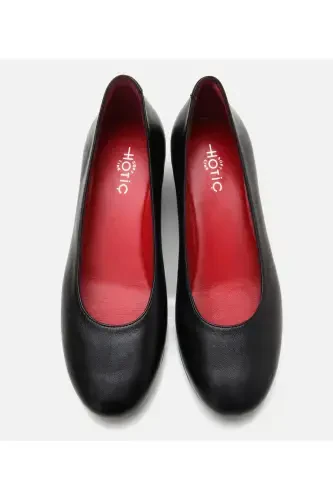 Женская Кожаная Черная Танкетка - 5