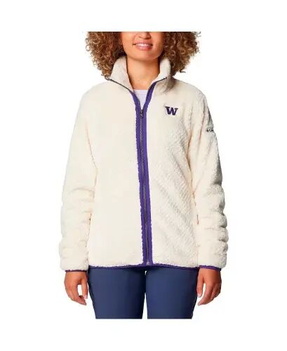 Женская куртка Cream Washington Huskies Fireside II Sherpa на молнии - 1