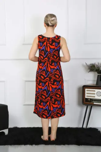 Женская ночная сорочка на бретельках, трикотаж, длинная, 12003 - 3