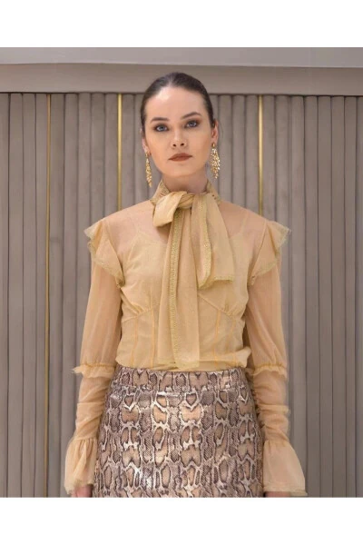 Женская рубашка лососевого цвета Serpil 33208 - 3