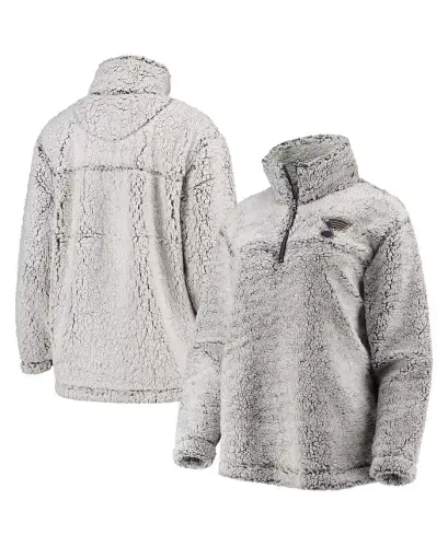 Женская серая куртка St. Louis Blues Sherpa Quarter-Zip Pullover - 1