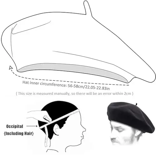 Женская шерстяная французская беретка, элегантная однотонная шапка-бини, эластичная классическая беретка - 5