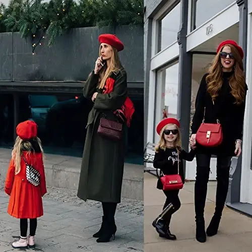 Womens Wool French Beret Chic Solid Beanie Hat Stretchable Classic Beret - 3