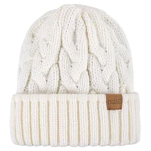 Женская зимняя вязаная шапка PIOZAED, теплая шапка бини, 2 штуки - 2