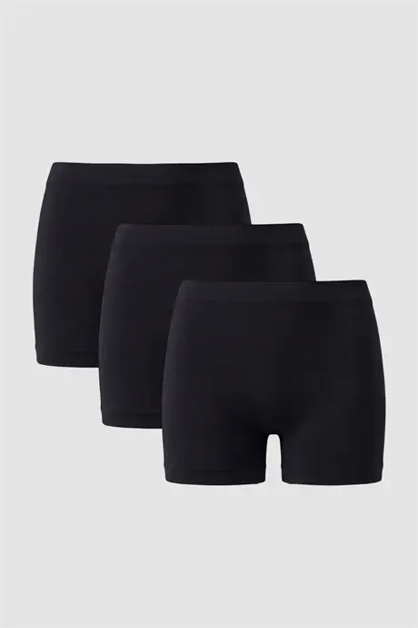 Женские бесшовные боксеры Seamless, 3 шт., черный - BÜYÜKBEDENIZ