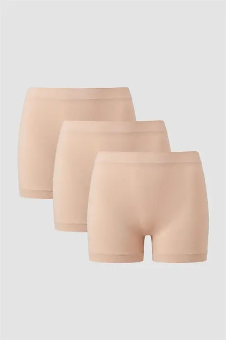 Женские бесшовные трусы-боксеры Seamless, 3 шт., телесные - 1