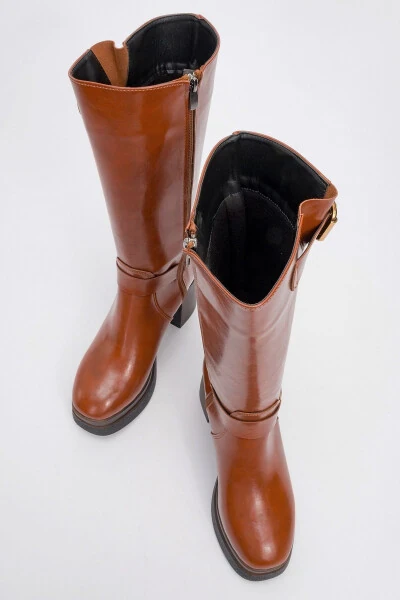 Женские ботильоны на платформе с молнией на каблуке - LUVISHOES (1)