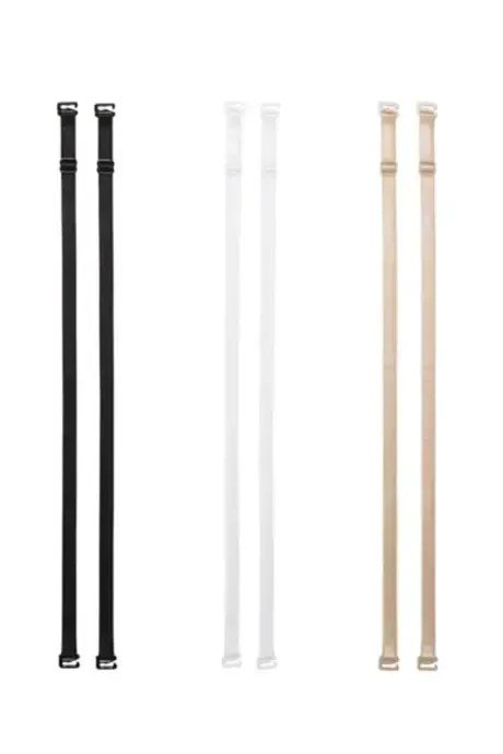 Женские бретельки для бюстгальтера Белый Черный Телесный 3шт Регулируемые Нескользящие - 1