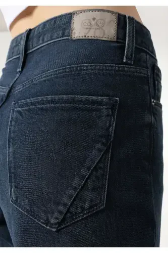 Женские брюки 891 Maya Slim Fit с заниженной талией и зауженными штанинами темно-синего цвета - 7