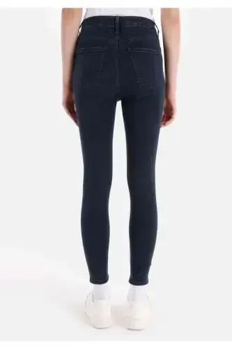 Женские брюки Diana Super Slim Fit с высокой талией, зауженные к низу, темно-синие - 2