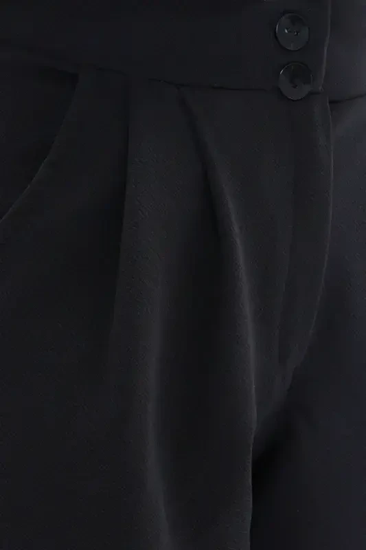 Женские черные брюки-клеш с высокой талией ALC-X11148 - 7