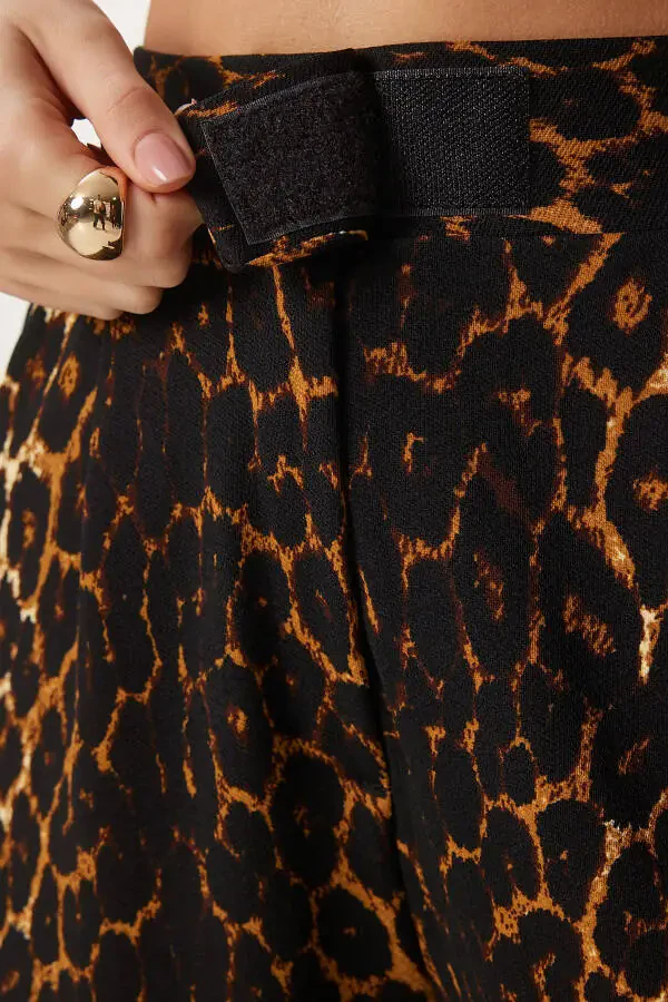 Женские чёрные брюки с эластичным поясом на липучке, удобная ткань RV00150 - 6