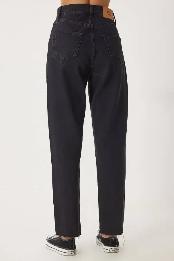 Женские черные прямые джинсы со средней посадкой UT00024 - 6
