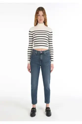 Женские джинсовые брюки Maria Mom Fit с высокой талией и зауженными штанинами - 1