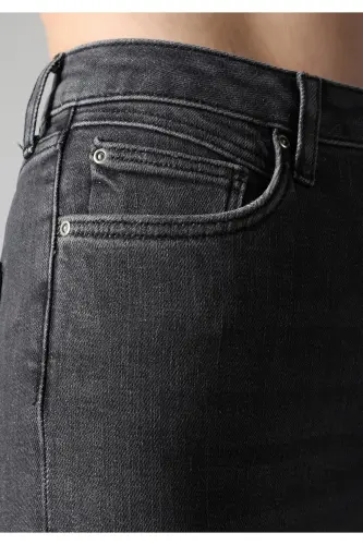 Женские джинсы Diana Super Slim Fit с высокой талией и зауженными штанинами серого цвета - 6